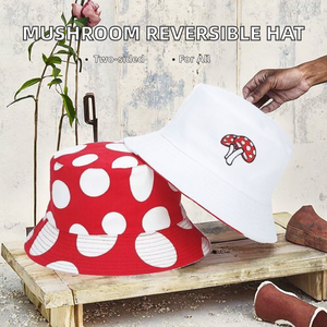 Sombrero de Sol Deportivo, de Viaje, Unisex, de Algodón, Reversible y Ajustable, con Diseño Creativo de Dibujos Animados de Hongos - Product Image 2