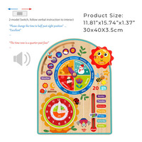 Juguete de Madera TOOKY TOY, Rompecabezas de Reloj, Juguetes Infantiles de Dibujos Animados, Mi Calendario