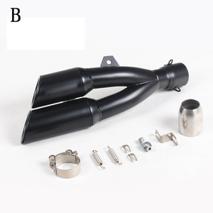 Moto di Scarico del Silenziatore Del Tubo di Fuga Moto Nero Doppio Foro Per Kawasaki ninja <span class=keywords><strong>300</strong></span> ER6N <span class=keywords><strong>Aprilia</strong></span> RSV4 Misura La Maggior Parte Sportster AK236 - Product Image 4