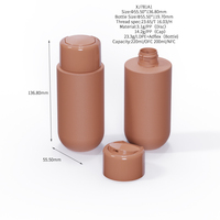 Flacon cosmétique rond Choebe 200 ml pour soins capillaires, gel douche, shampoing, en plastique HDPE, avec bouchon PP, impression personnalisée