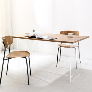 Mesa de Comedor Flotante Acrílica Minimalista Moderna, Color Madera Natural, Rectangular, Estable, Muebles para Sala de Estar - Product Image 1