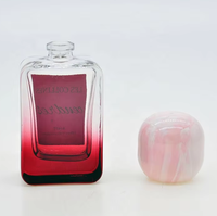 Nouveauté, magnifique flacon de parfum carré rouge en verre de 30 ml avec bouchon en résine