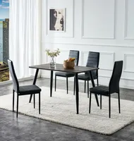 Échantillon Gratuit - Ensemble de Table à Manger Moderne en Plastique Classique 4 Places Yi pour Cuisine et Salon