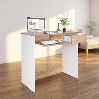 Plateau de clavier coulissant en mélamine blanche de 80 cm avec fermeture douce, base à glissières, capacité de charge de 100 kg, pour usage minimaliste à la maison, dans la chambre, pour bureau d'ordinateur moderne