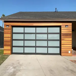Üst düzey Modern yüksek kalite tedarikçi garaj kapı uzaktan kumandası ayna cam garaj kapısı