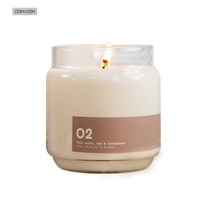 Meilleure Vente - Bougie Parfumée à la Cire de Soja Naturelle à Longue Durée de Combustion, Parfum Caramel, Grand Pot en Verre, pour la Décoration de la Chambre et du Salon
