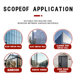 995-1 Wetterfestes neutrales Silikon dicht mittel in transparenter weißer silbergrauer und schwarzer Packung Aluminium folie für Bau zwecke - Product Image 6