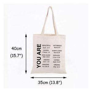 Sac fourre-tout tendance en toile de coton imprimé sur mesure, design mode, qualité supérieure, écologique, avec transfert thermique, pour l'école - Product Image 2