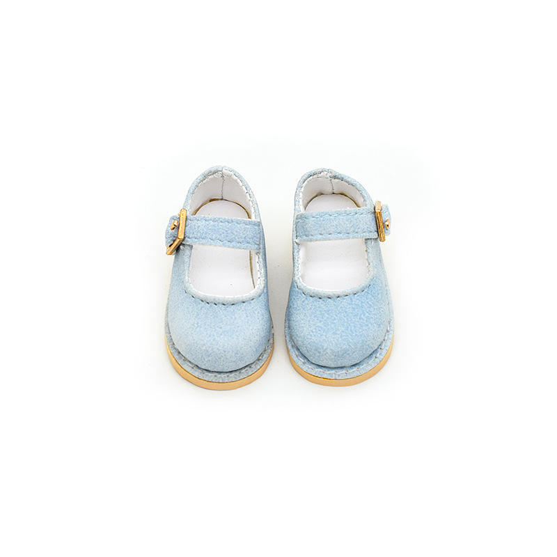 British style blue leather shoes - 1/6 bjd