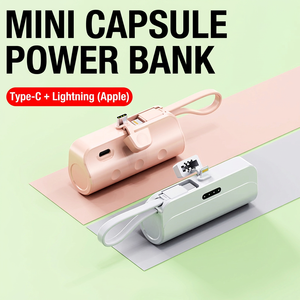 พาวเวอร์แบงค์แบบแคปซูล 5000mAh สายในตัว ขนาดกะทัดรัด พกพาสะดวก สำหรับการใช้งานข้ามประเทศ - Product Image 5
