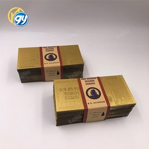 1000 pièces de billets de banque numériques plaqués or 24 carats, 100 trillions de dollars du <span class=keywords><strong>Zimbabwe</strong></span>, avec matériau plastique PET de haute qualité et COA - Product Image 1