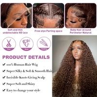 Perruque de cheveux humains vierges bouclés crépus bruns chocolatés, style birman, avec dentelle HD frontale sans colle, fournisseur