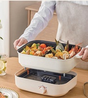 Prix usine 5L multifonctionnel verre trempé marmite antiadhésive carré poêles électriques pour la maison hôtel ou RV cuisson