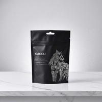 Sachets de café noirs personnalisables en plastique recyclable avec fermeture éclair supérieure, impression numérique