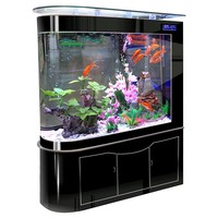 Aquarium en verre Bullet, séparateur d'espace moderne et luxueux pour salon, 600L, ovale, pour poissons dragons, avec filtre de fond