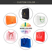 Sac en papier de luxe avec logo personnalisé, sac cadeau, sac de shopping avec poignée en ruban