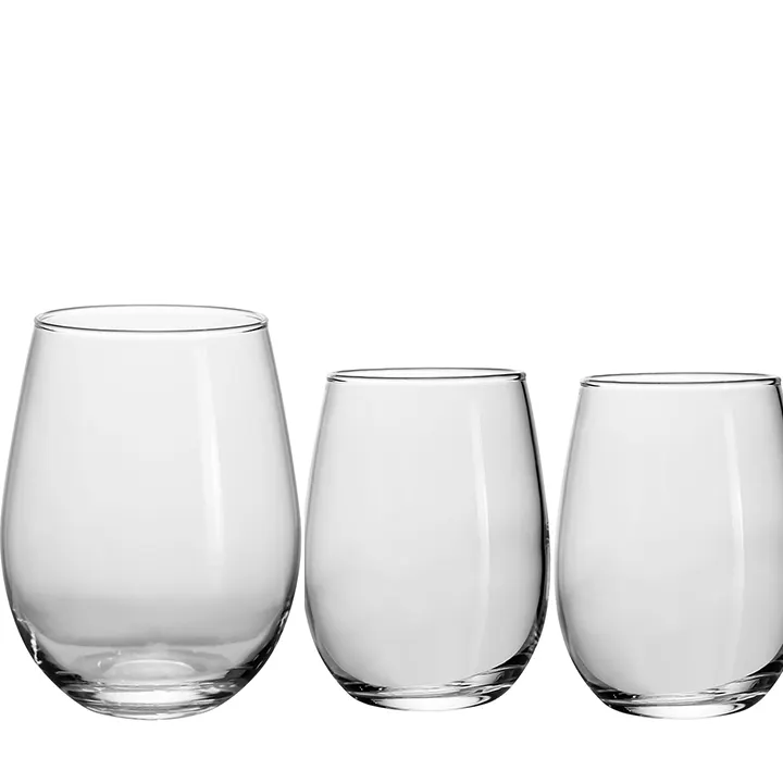 Egg Shape Barware Crystal Glass Wholesale Water Whiskey Glass Stemless Wine Glasses