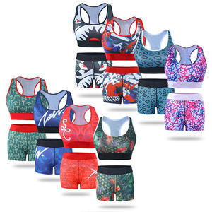 Ensemble de lingerie OEM en polyester et élasthanne sans couture, soutien-gorge grande taille pour femme, shorts pour garçons, logo personnalisé, faible MOQ, tenue de sport - Product Image 5