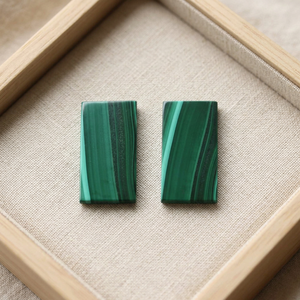 Cuentas Sueltas de Malaquita Verde de Alta Calidad, 8x16mm, Rectangulares Planas, Piedras Preciosas Naturales Lisas, Tamaño Calibrado, para Fabricación de Joyería - Product Image 2