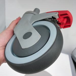 Roda giratória de haste sólida, equipamento médico de 5 polegadas, haste de 125mm, cama hospital, tpr - Product Image 3