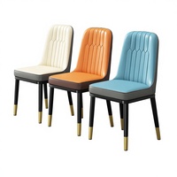 Chaise de salle à manger moderne en cuir et métal avec dossier et accoudoirs, style simplicité, pour usage domestique, hôtelier et de restaurant – Approvisionnement direct usine