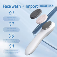 Brosse nettoyante électrique 2-en-1 étanche pour le visage, exfoliant micro-courant, appareil de soin de la peau pour le visage et le cou
