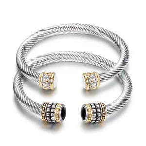 Nuevo pulsera del encanto para las mujeres de línea colorido pulsera de acero de titanio de Cable de acero inoxidable brazaletes para las mujeres