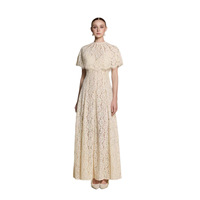 Robes de soirée en dentelle blanches en stock, robes de soirée pour femmes, robe en tissu dentelle, robe de soirée de luxe