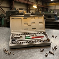 Jeu de clés à douille manuelles en acier au carbone de 40 pièces, clés à cliquet, clés hexagonales, adaptées à l'entretien des automobiles et des motos