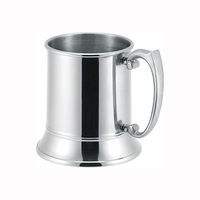 Tankard métallique Double paroi avec poignée de luxe en alliage de Zinc, 450ML, livraison gratuite