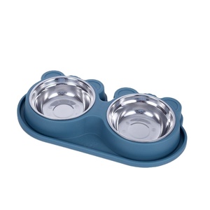 <strong>Luxury</strong> <strong>Pet</strong> <strong>Bowls</strong> No Spill Stainless Steel PP Double <strong>Pet</strong> Cat <strong>Dog</strong> Food Water <strong>Bowl</strong> - Product Image 1