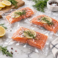Sacs sous vide alimentaires réutilisables avec fermeture éclair, étanches à l'humidité, pour la conservation de la viande et du poisson au congélateur