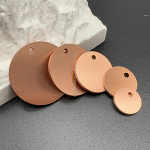 15mm 20mm 25mm 30mm 35mm 無メッキ純銅T2丸型タグ ソフトメタル装飾品 刻印・彫刻用 - Product Image 4
