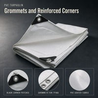 Patches d'angle renforcés en PVC blanc avec œillets métalliques pour bâche enduite pour la couverture de chantier
