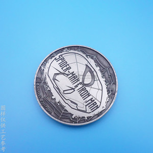 Pièce commémorative Spider-Man en alliage de zinc, médaille 3D à double face en relief, finition argent antique, accessoire dérivé de l'animation - Product Image 3