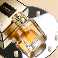 Flacon de parfum en verre cylindrique elliptique transparent de luxe de 100 ml, bouchon découpé, base épaisse, logo personnalisé, flacon pulvérisateur vide