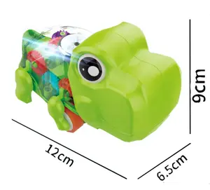 EPT Wholesale Children's Electric Inertia Light Sound Transparent Gear Shaking Head Dinosaur Car Toys
