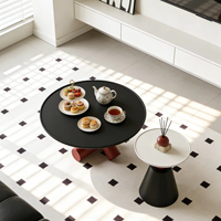 Ensemble de table basse rectangulaire pour petit appartement, Nouveauté 2026, en bois massif, avec rangement, style luxe léger, mobilier de salon
