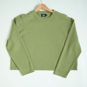 T-Shirt <span class=keywords><strong>Termica</strong></span> Unisex a Maniche Lunghe in Cotone Morbido con Collo Tondo e Spalle Scese, Personalizzabile con Ricamo - Product Image 3