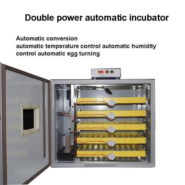 Hot Sales 300 Egg Small-Sized Automatic Chicken Goose Ostrich Egg Incubator 12V/220V PP 95-98% Hatching Rate Bird/Duck Eggs New