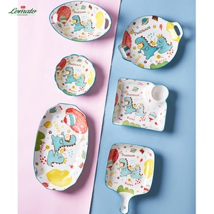 <span class=keywords><strong>Ensemble</strong></span> de <span class=keywords><strong>vaisselle</strong></span> pour bébé et enfant, personnalisé en gros, mignon, créatif, dessin animé, dinosaure, bol en céramique, assiette, <span class=keywords><strong>vaisselle</strong></span> - Product Image 3