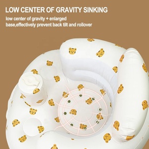 Assento Inflável Moderno e Seguro para Bebês com Design de Urso para Bebês de 4 a 12 Meses, Uso no Verão em Casa, Cozinha, Quarto e Banheiro - Product Image 5