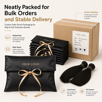 Pochette de luxe en satin avec rabats entrelacés et fermeture à ruban pour coffrets cadeaux de bijoux - Réutilisable, durable, antistatique, lavable