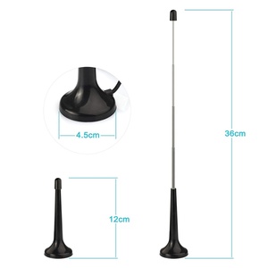 <span class=keywords><strong>Antenne</strong></span> DTV télescopique à gain élevé 5dBi avec base magnétique et câble RG174 75 Ohm de 3 m avec connecteurs à trois voies pour FM DAB - Product Image 3