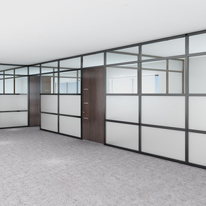 2026 New Chất lượng cao văn phòng hiện đại nhôm khung kính phân vùng tường Bảng điều khiển với điều chỉnh chiều cao và 5-12 mét độ dày - Product Image 2