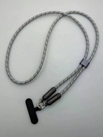 Kabel Pengisi Daya Ponsel 2 in 1 dengan Tali Selempang, Kabel Anti-Hilang 60W PD Dual Type-C, Hadiah Promosi dengan Logo Kustom