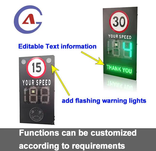 สัญญาณจราจรพลังงานแสงอาทิตย์ดอปเพลอร์ LED สัญญาณตอบรับจากแสงอาทิตย์แสดงสัญญาณเตือนคนขับจำกัดความเร็วของคุณ