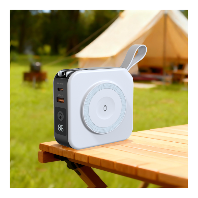 10000mAh 5 in 1 Power Bank with PD3.0 QC2.0 Fast Charging AC Plug Foldable Wireless Charger for Mobile Phone Watch Earbuds