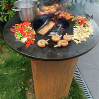 Plaque de cuisson en acier corten pour barbecue extérieur en acier corten foyers de barbecue en bois barbecue en plein air