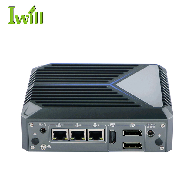 Hot Sell Fanless Design Oem Pc J6412 Mini Pc with Three Display 3*i225-V 2.5G LAN Micro Computer for Office